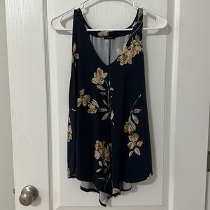 Navy blue floral tank top